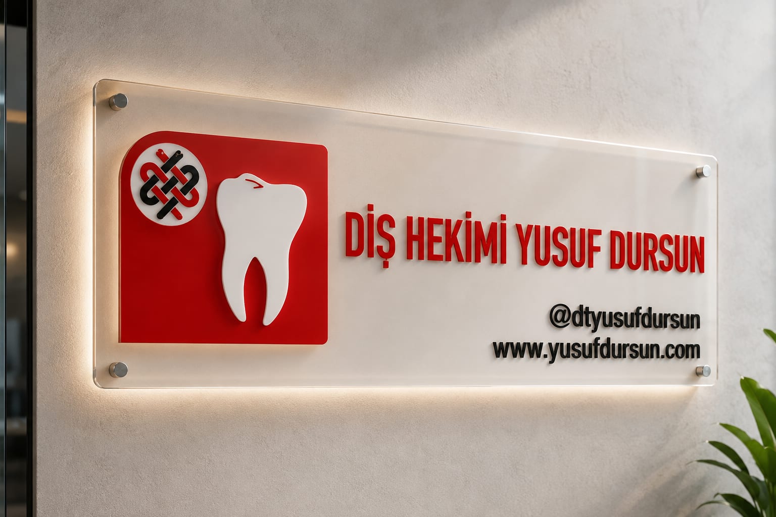 Diş Hekimi Yusuf Dursun klinik tabelası